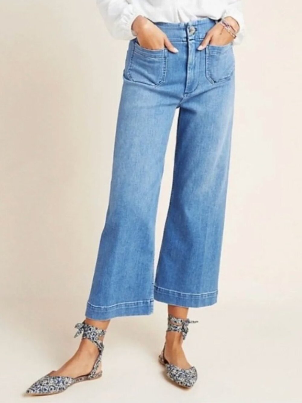 Pilcro Anthropologie | Skipper Wide Leg Crop Jeans